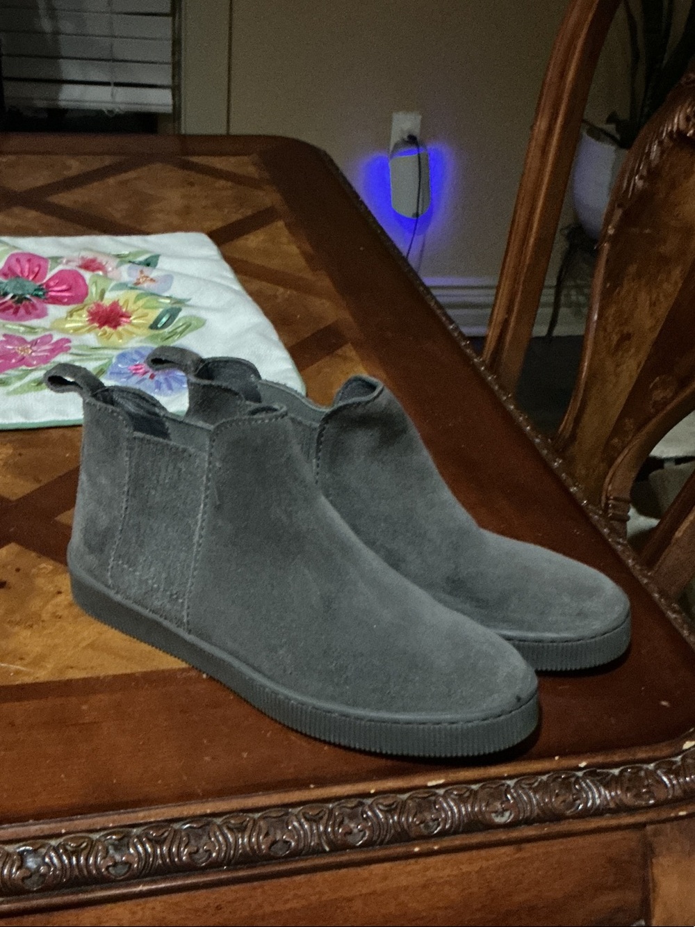 Pedro Garcia Gray Suede Chelsea Ankle Boots